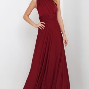 Lulus Convertible Burgundy Maxi Dress